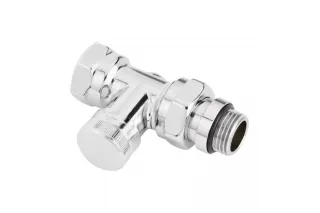 Запорный клапан RLV-CX Угловой, хромированный | Danfoss 003L0274 ДУ 15