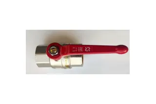 Кран шаровой латунный полнопроходной 1/2" НР со штуцером, ручка-рычаг, BVR-C, Danfoss 065B8200