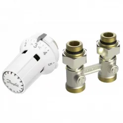 Комплект терморегулятора RLV-KB/ RTRW-K ДУ 15 | Danfoss 013G7232 Прямой