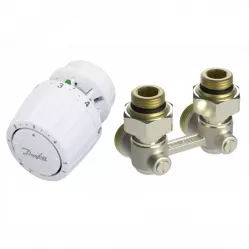 Комплект терморегулятора RLV-KB/RTR 7090 ДУ 15 | Danfoss 013G7224 Угловой