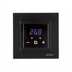140F1069R — Терморегулятор ДЕВИ Classy c Wi-Fi черный, IP 21, размеры 84 x 84 x 50 мм, диапазон регулирования температуры 5...40 °С