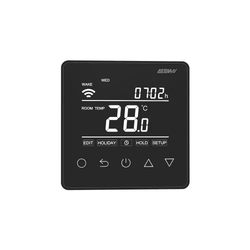 140F1143R — Терморегулятор ДЕВИ Prime c Wi-Fi черный IP 21, размеры 87 x 87 x 42 мм, диапазон регулирования температуры 5...40 °С
